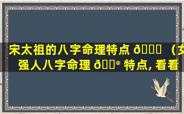 宋太祖的八字命理特点 🍁 （女强人八字命理 💮 特点, 看看有你吗）